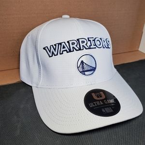 UltraGAME NBA Golden State Warriors Embroidered Logo Vecro Adjustable White Hat